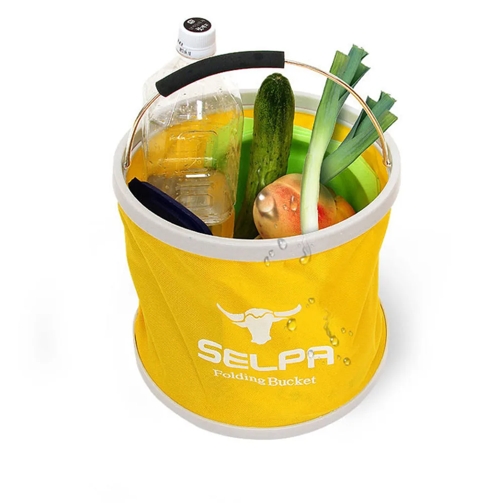  Outdoor Folding Bucket Camping Bucket Environmental Friendly Portable Folding Barrel 11L Travel Hiking Sport #3S27 (8)