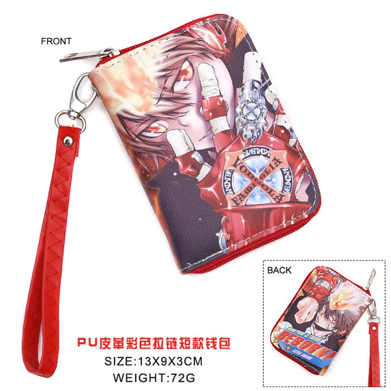 Цветной аниме HITMAN REBORN Vongola Family Sawada Tsunayoshi PU короткий кошелек на молнии|wallet design|wallet