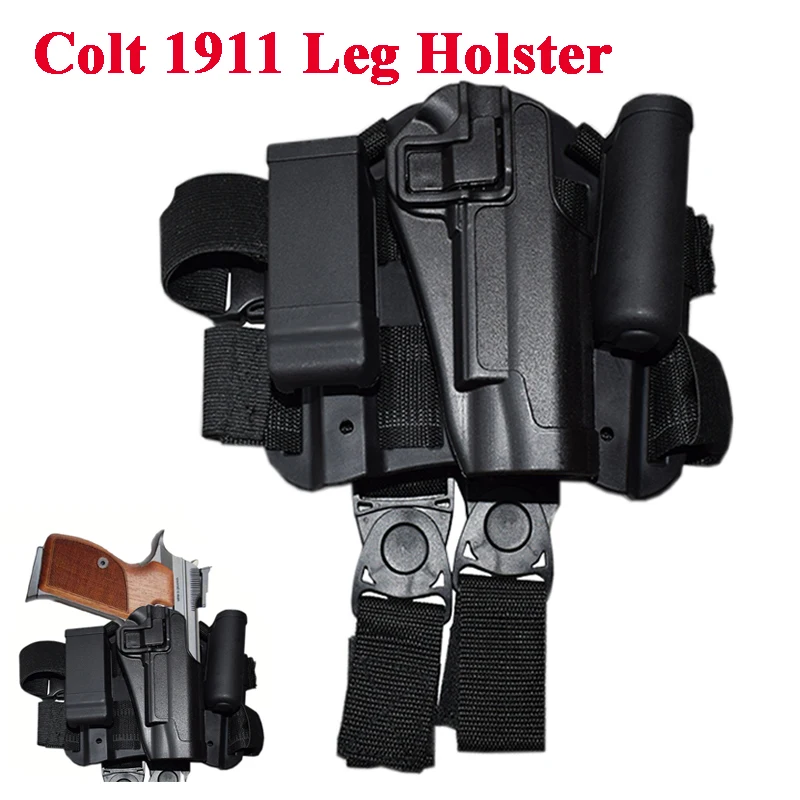 

Tactical Combat Pistol Leg Holster For Colt 1911 Gun RH Quick Released Handgun Holster Hunting Airsoft Paintball Gun Carry