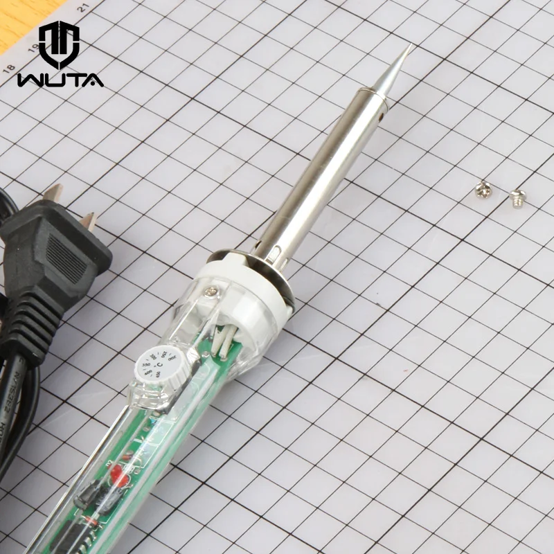 220V 60W US Plug Electrical Soldering Iron Adjustable Temperature for Leather Craft Handheld Hot Stamping Embossed LOGO & Brand