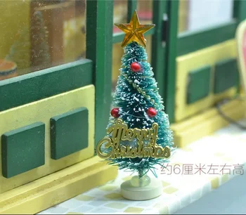 

Mini Dollhouse 6cm [deluxe miniature miniature Christmas tree] small furniture mini diy cabin furniture accessories