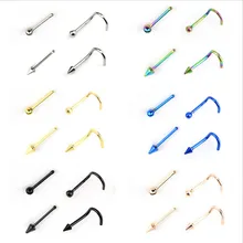 4 шт./компл. из нержавеющей стали Серебро Золото Цвет Нос Кольца Серьги перегородка пирсинг шип пирсинг для носа женщин украшения для тела подарок