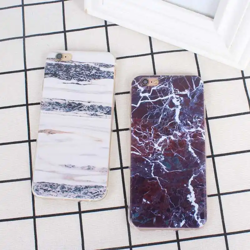 

For iPhone 6 6S 7 8 5 5s 5SE Cases New Marble Stone Image Pattern Printing Phone Case Cover for iPhone 7 Soft Silicon