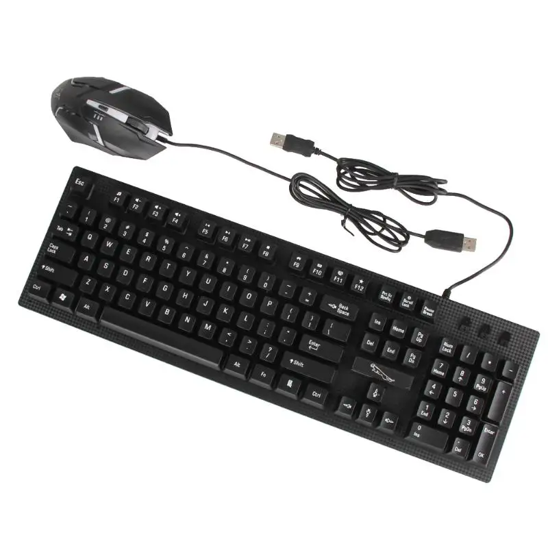 G20 Подсветка светодиодный Pro Gaming Keyboard USB проводной питание геймер клавиатура с 2000 Точек на дюйм Мышь для компьютерной игры «Лига Легенд» светильник игровая - Цвет: Черный
