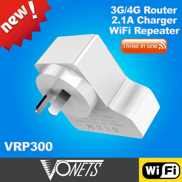 

Free shipping VONETS 300Mbps WiFi Repeater VRP300 together with 3G/4G Router function AU Plug