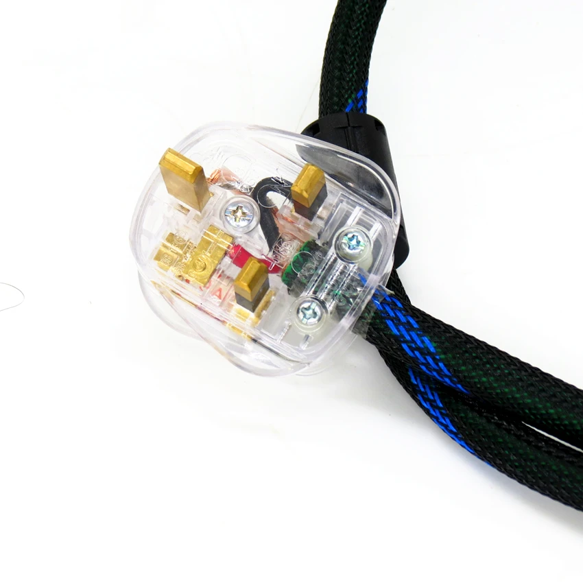 Britain Electric plug Power supply cable 4N OFC HIFI Power cable Anti-interference Home sound device audio line Extension Socket