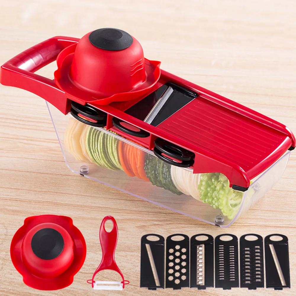 

Mandoline Slicer Vegetable Cutter with Stainless Steel Blade Manual Potato Peeler Carrot Cheese Grater Dicer Kitchen Tool Cutter