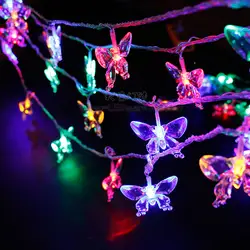 Солнечный светодиодный строки лампа-бабочка строка для наружной и внутренней подсветки декоративный лампы для газона патио садовые цветы