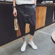 Новая мужская одежда Gd Лето Винтаж Личность Короткие шаровары брюки свободные повседневные штаны Висячие промежности брюки певица костюмы