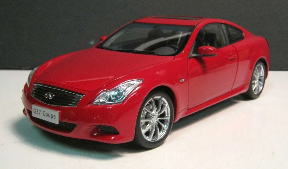 118 Diecast Model for Infiniti G37 Coupe 2014 Red Alloy Toy Car Q50in