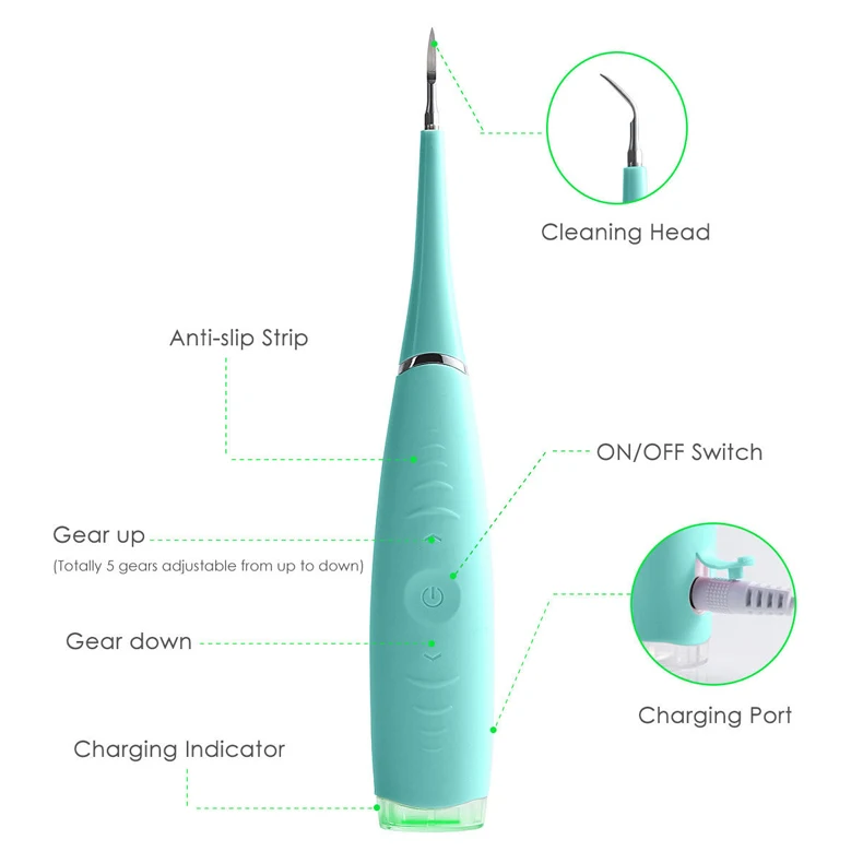 Стоматологическое устройство: весы, звуковая электрическая зубная щетка, перезаряжаемая usb-зубная щетка для удаления зубов, стоматологические инструменты для мытья рта, 2 цвета