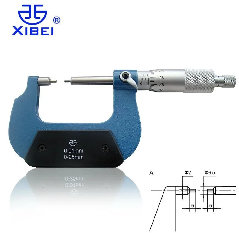 Микрометр для наружного измерения 0 - 25 мм / 0.01 мм диаметральный микрометр с небольшим остриём ювелирный инструмент измерительный