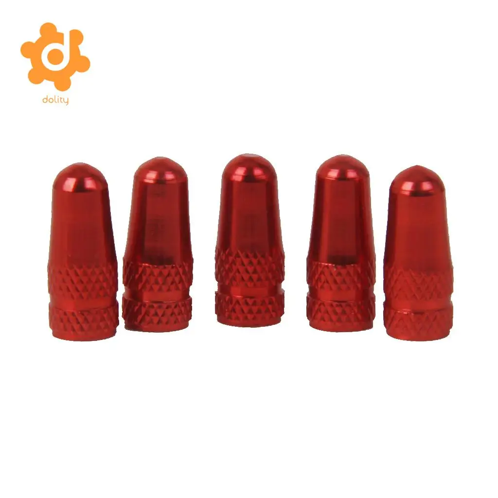 5pcs/lot Red Alloy Wheel Rim Tyre Stem Air Valve Caps for French Presta Valve Cap Bikes Bicycle Accessories