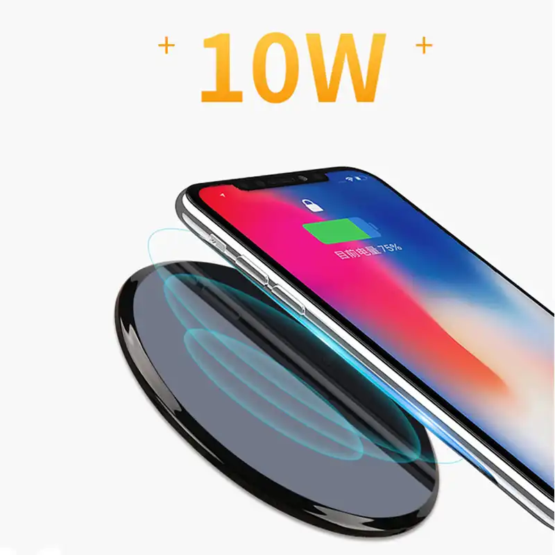 Беспроводное зарядное устройство Qi 10 Вт для iPhone X 8 Plus быстрая зарядка Samsung Galaxy S9 S8