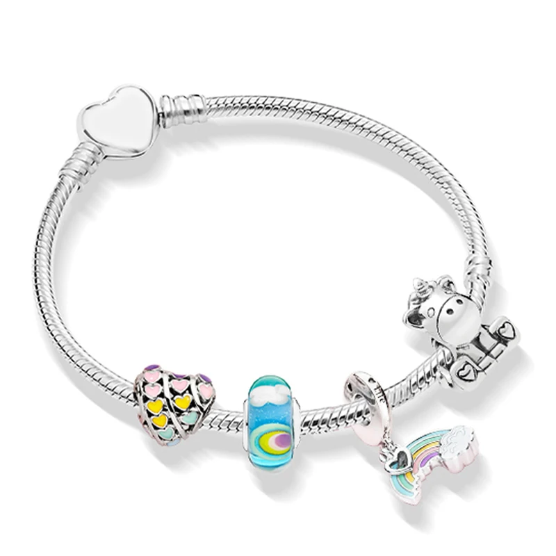 

NEW 100% 925 Sterling Silver Fantasy Dream Park ZT0153 Bracelet String Ornaments Gift Set Original Women's Jewelry Selection
