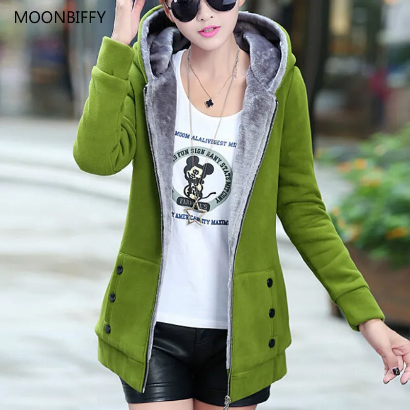 Новинка года; сезон осень-зима; модная версия плаща; плотный вельветовый свитер с капюшоном для беременных Свободное пальто; casaco feminino - Цвет: Зеленый