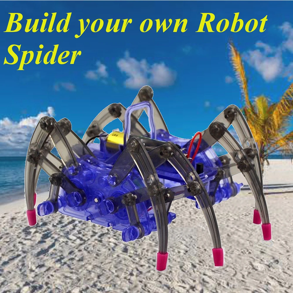 

1pc Hot Sale Creative Educational High-tech Small Experiment Set Electric DIY Puzzle Spider Robot Kids Toys