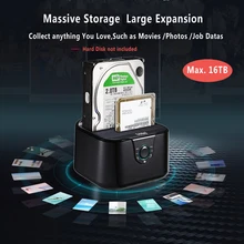 Dual bay SSD/HDD docking station hard disk docking Sata III to USB3.0 docking station clone function for 2.5/3.5 hdd Laptop