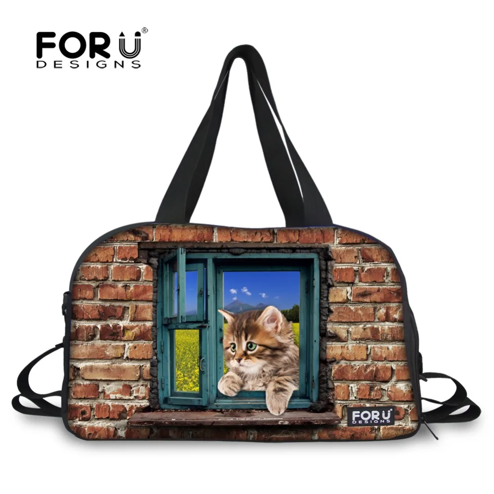 

2016 Fashion Brand Travel Bag Large Capacity Animal Cat Dog Print Women Travel Duffle Folding Bag Unisex Luggage Travel Handbags