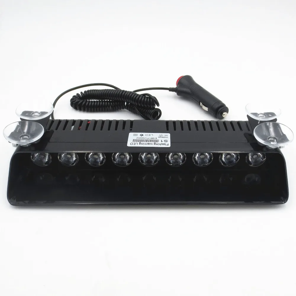 

Car Truck Emergency Strobe Flash Warning Light 12V 9 LED Flashing Police 9W Lamp Sucker Red Blue White Amber