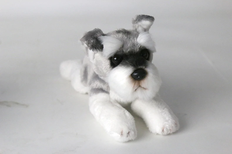 Kawaii Schnauzer Dog Plush Toy Small Soft Simulation Kids Stuffed Animal Toys for Children Cute Photo Props Girls Birthday Gift