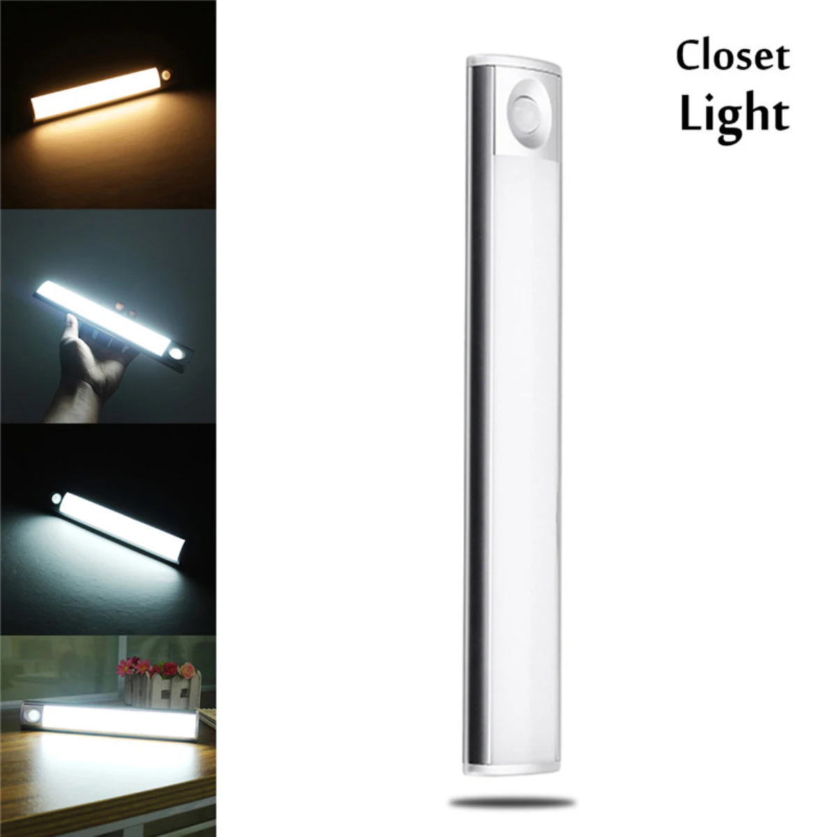 Best 33 LEDs Rechargeable Motion Sensor Night Light LED Closet Light for Kitchen Cabinet Stairs Wardrobe Bookcase Lights