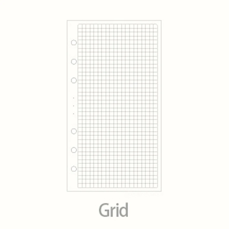 A5, A6, A7 блокнот с отрывными листами, заправка, спираль, переплет, планировщик, внутренняя страница, внутри бумаги, молочная, еженедельная, ежемесячная планировка, линия, точка, сетка - Цвет: Grid