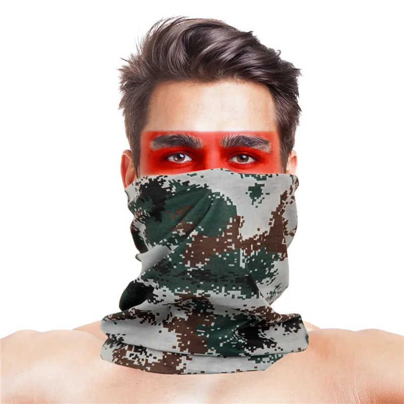 Цифровой камуфляж платок головной убор шарф УФ Защита маска для лица бандана для мужчин женщин Multi Используется повязка-труба женщин - Цвет: 012