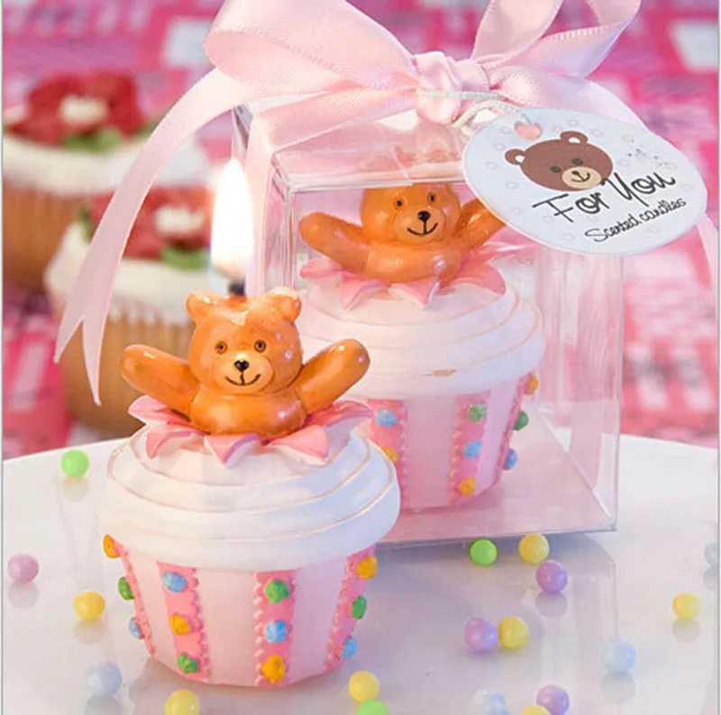 

10pcs Pink/Blue Mini Bear Cake Candle For Wedding Party Birthday Baby Shower Souvenirs Gifts Favor NEW ARRIVAL