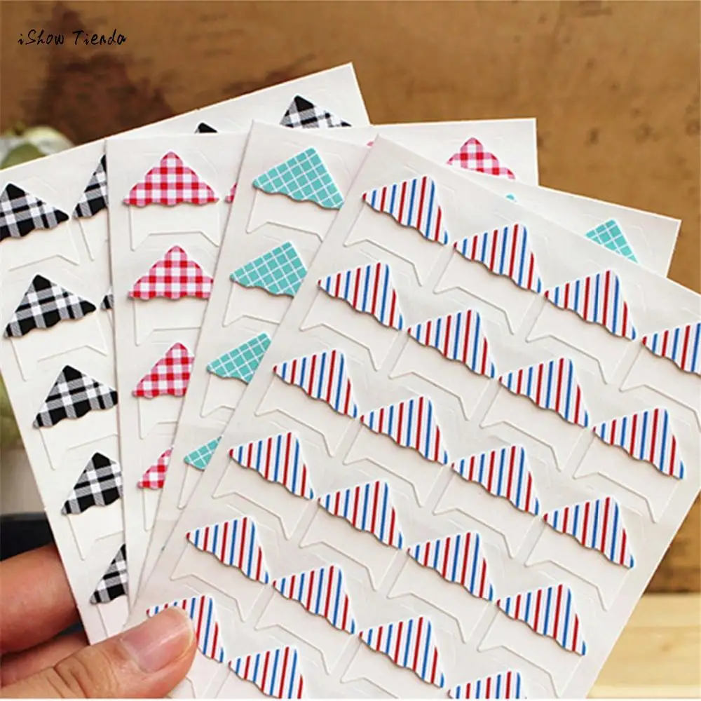 ZMHEGW New DIY Cute Strip Corner Kraft Paper Stickers Photo Albums