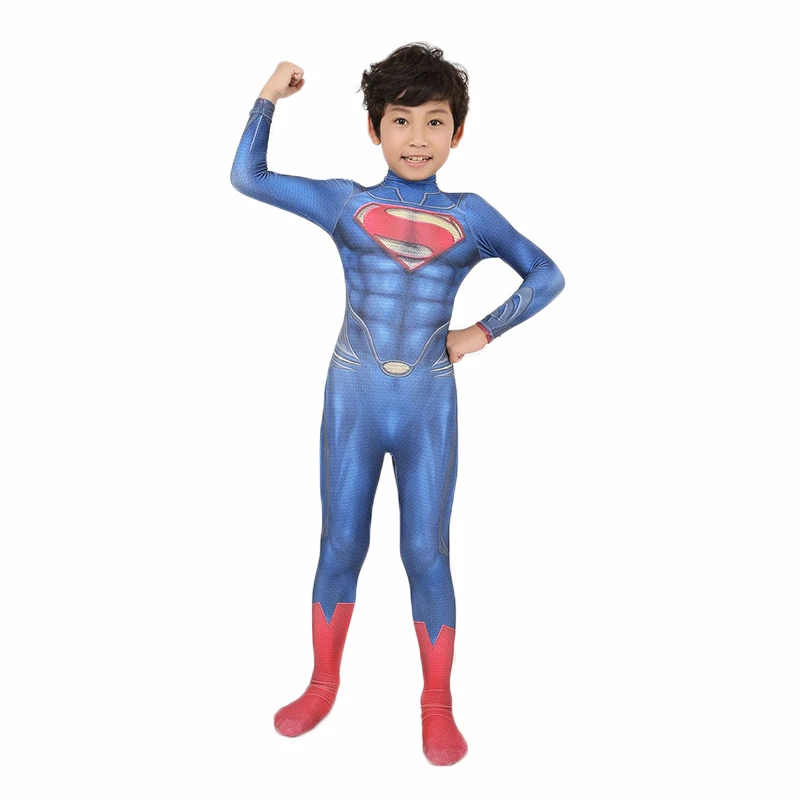 Костюм Супермена для взрослых и детей Deluxe Muscle Clark Kent Косплей комбинезон Zentai боди Хэллоуин вечерние Карнавал Наряд костюм