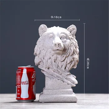 

Creative Decoration Wolf Hogar Sculpture Animal Shape Living Room Bookcase TV Stand Sandstone Crafts Para Casa Decor L3322