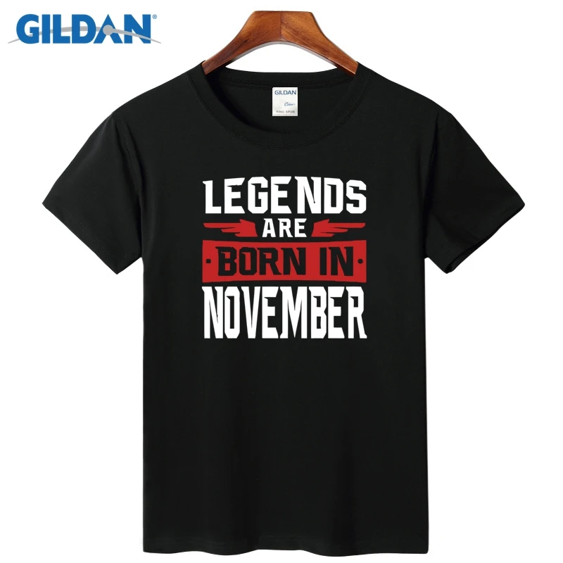 Legends Are Born In November Plain Black T Shirt 2017 Shirt Men Quality Print Nice Tee Shirt 100