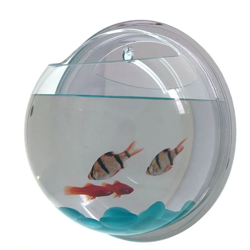 Home Deco Wall Mounted Hanging Fish Bowl Aquarium Tank for Gold Fish