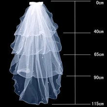 New version Women's 4 Layers Lace Bow Veil Wedding Veil Bridal Veil with Comb Lace Bow Veil,Wedding Veil, Bridal Veil