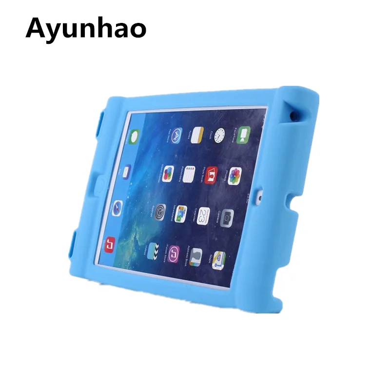 Уникальный противоударный мягкий силиконовый чехол подставка для Apple iPad AIR 2