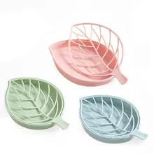 Творческий листьев Дизайн мыльницей Пластик стока мыльницами Ванная комната листьев моделирование мыльница Коробки розовый зеленый синий