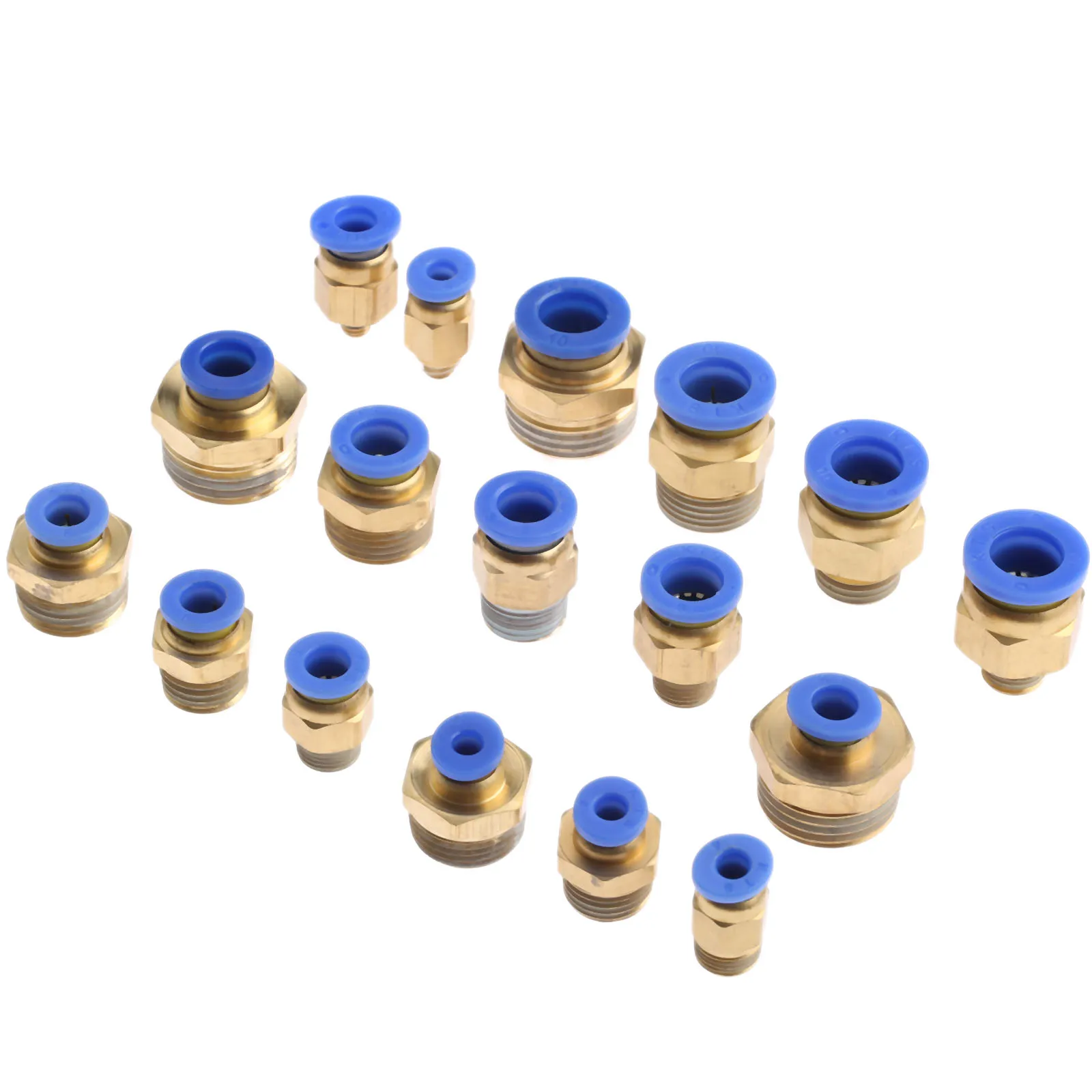 

1Pc Pneumatic Fittings Quick Push In Connector 1/8'' 1/4'' 3/8'' 1/2'' M5 Male Thread-4 6 8 10mm Air Tube Straight Connection