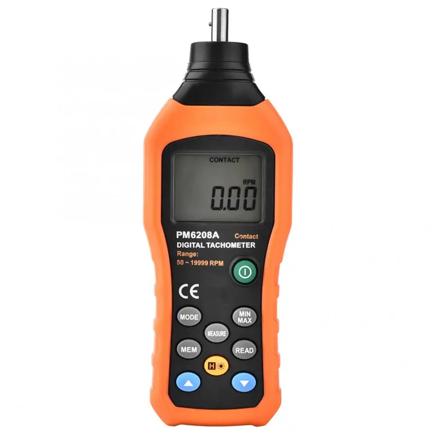 PEAKMETER ABS PM6208A Contact-Type Digital Tachometer Meter Motor Rate Gauge Tester