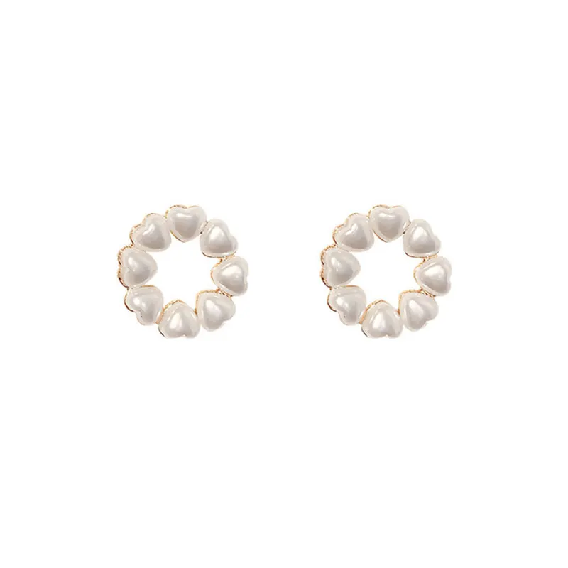 

Pearl earrings love Korean earrings art small fresh new creative sweet simple earrings