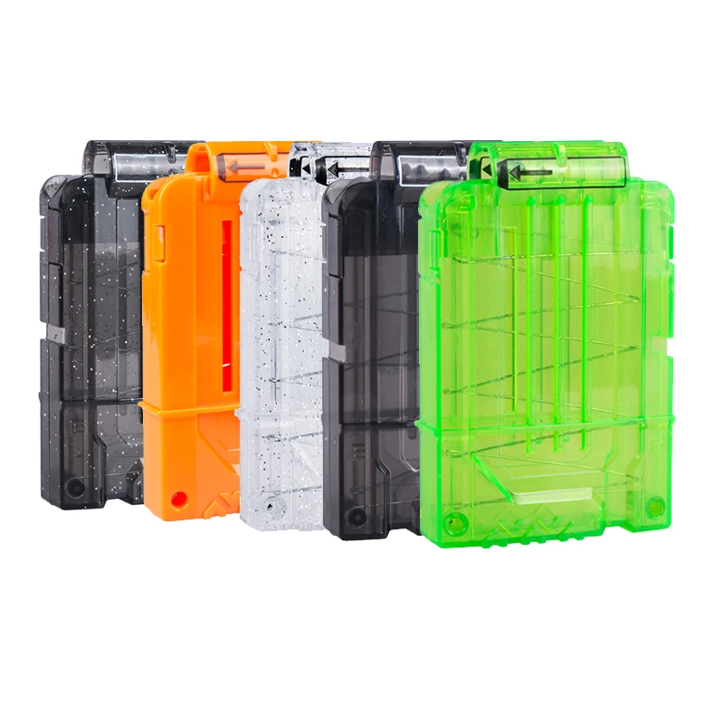 

6 Reload Clip Round Darts Replacement Plastic Magazines Toy Gun Soft Bullet Clip Colors For Nerf Children Toys
