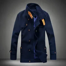 Freies verschiffen neue 2016 winter british style-taste und leder kragen gürtel design plus größe 5xl wolle herren pea coat/ndy5