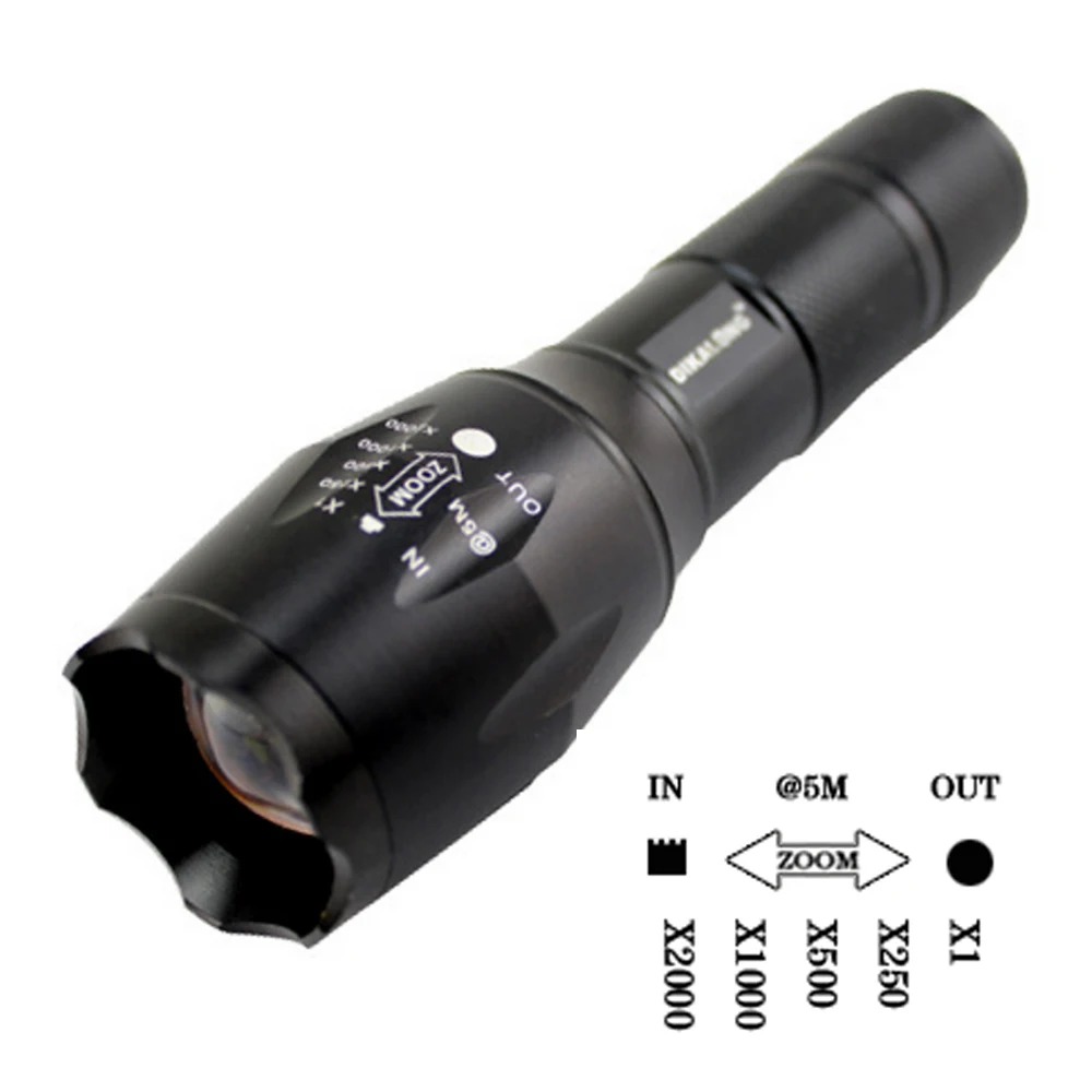 

E17 CREE XM-L T6 3800Lumens cree led Torch Zoomable cree LED Flashlight Torch light For 3xAAA or 1x18650