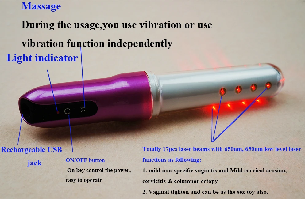 Новое домашнее применение для женщин гинекологическое лечение вагинита лазерная физиотерапия Вагинальный Массажер Подтяжка