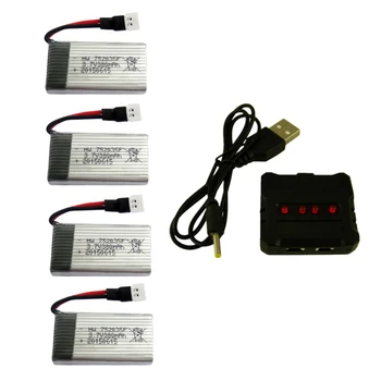 

RCONLY 5PCS X4 F180 JXD385 rc Helicopter Lipo battery 3.7V 380mAh with 5in1 Charger for rc drones/quadcopter Free shipping