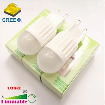 

100X Dimmable CREE LED Ceramic Light Bulb G9 LED 110V 220V 3W 6W LED Lamp VS 35W 70W Halogen Bulbs Chandelier ceiling lights