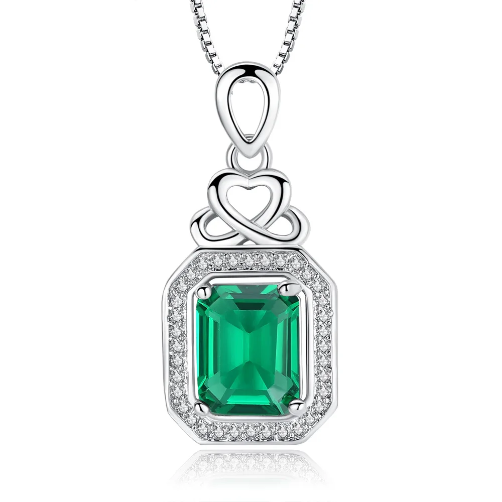 Luxury 6ct Created Emerald Pendant necklace Fashion Jewelryin Pendant