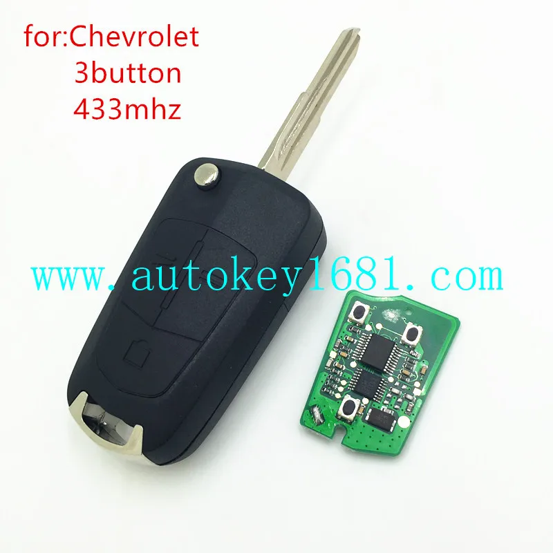 

New Replacement Remote Car Key For Chevrolet captive 3 button 433mhz with uncut blade