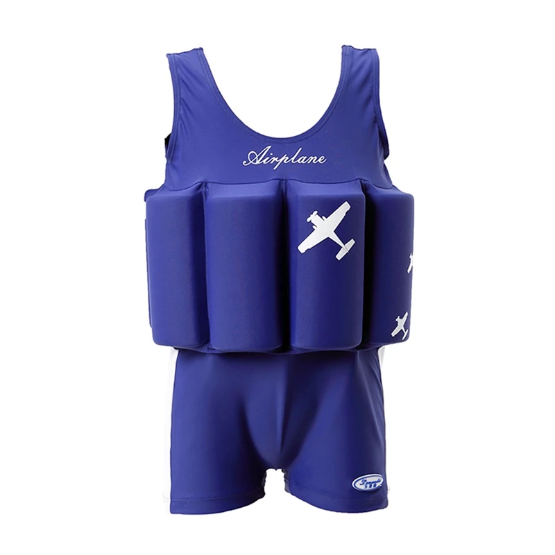 Детский купальник с плавающая пена для девочек и мальчиков, безопасный нейлоновый эластичный купальник для младенцев, костюм для бассейна, высокое количество - Цвет: Синий