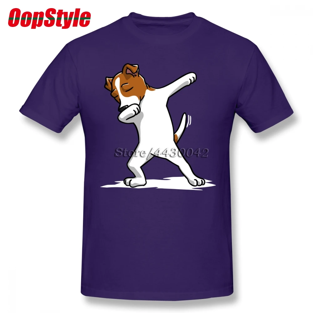Funny Dabbing Jack Russell Terrier Dog T-shirt For Men Dropshipping Summer Short Sleeve Cotton Plus Size Custom Team Tee 4XL 5XL | Мужская